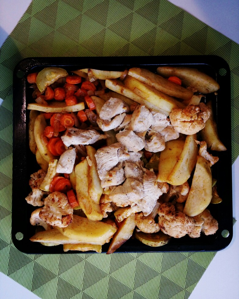 Грудка индейки с овощами запеченная в духовке