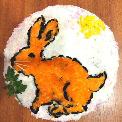 ''Кролик '' новогодний салат символ года 2023