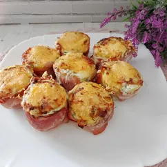 Картофель в сырном соусе и беконе запечённый в аэрогриле