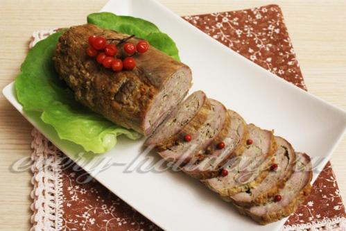 Мясной батон из фарша и индейки