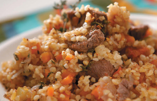 Булгур с бараниной и овощами