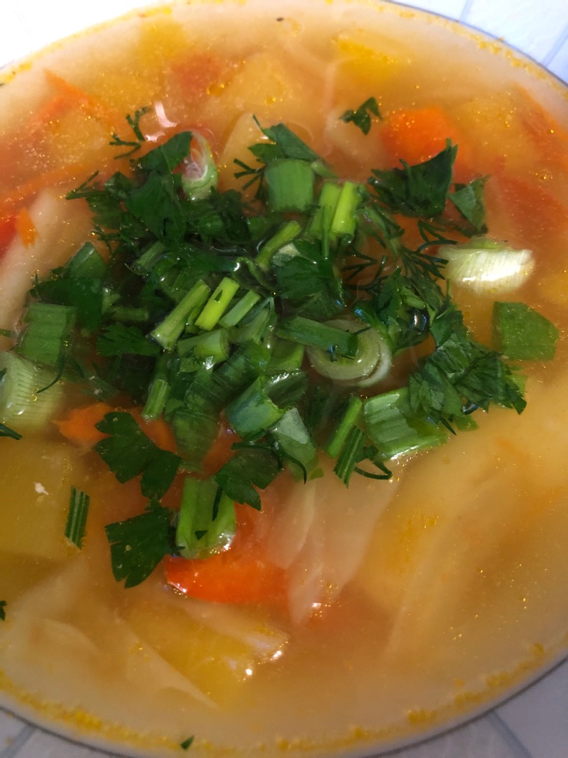Диетический овощной суп без зажарки