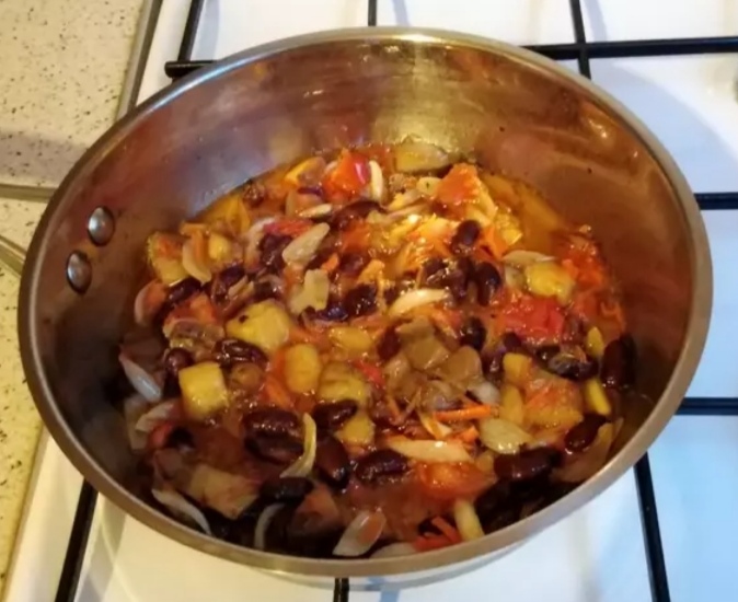 Лобио с баклажанами 🍆
