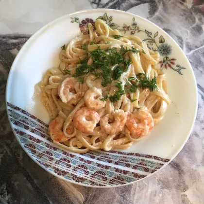 Спагетти с креветками 🍝