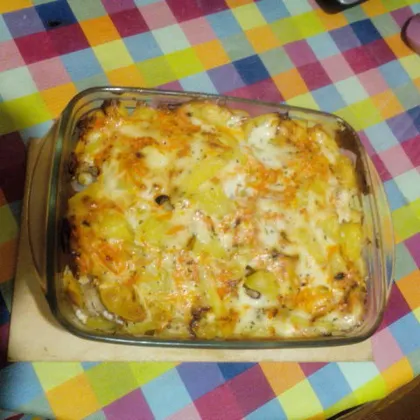 Картошка с курицей запеченная в духовке