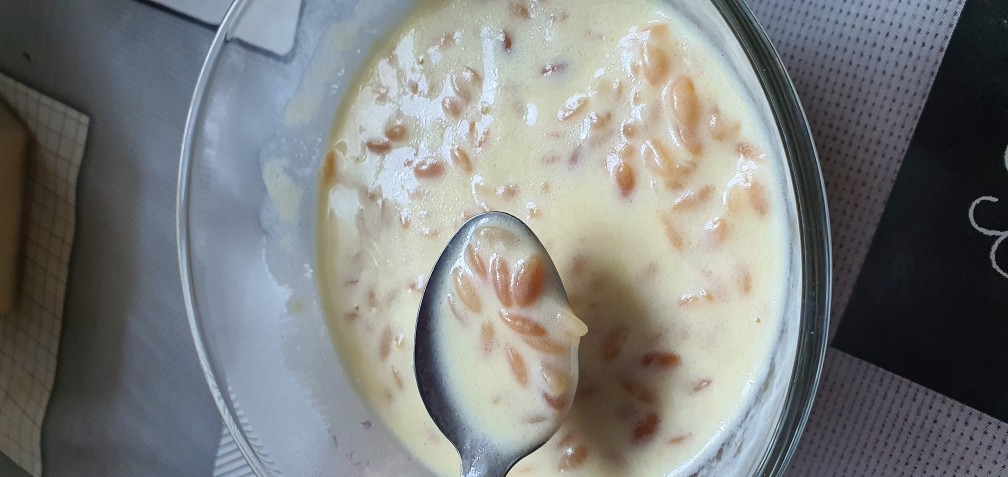 Молочный суп с пастой орзо