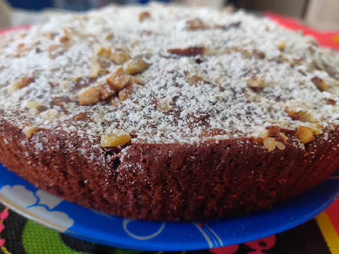 Шоколадный кекс с конфетами и орешками 🥧🍬🐿️