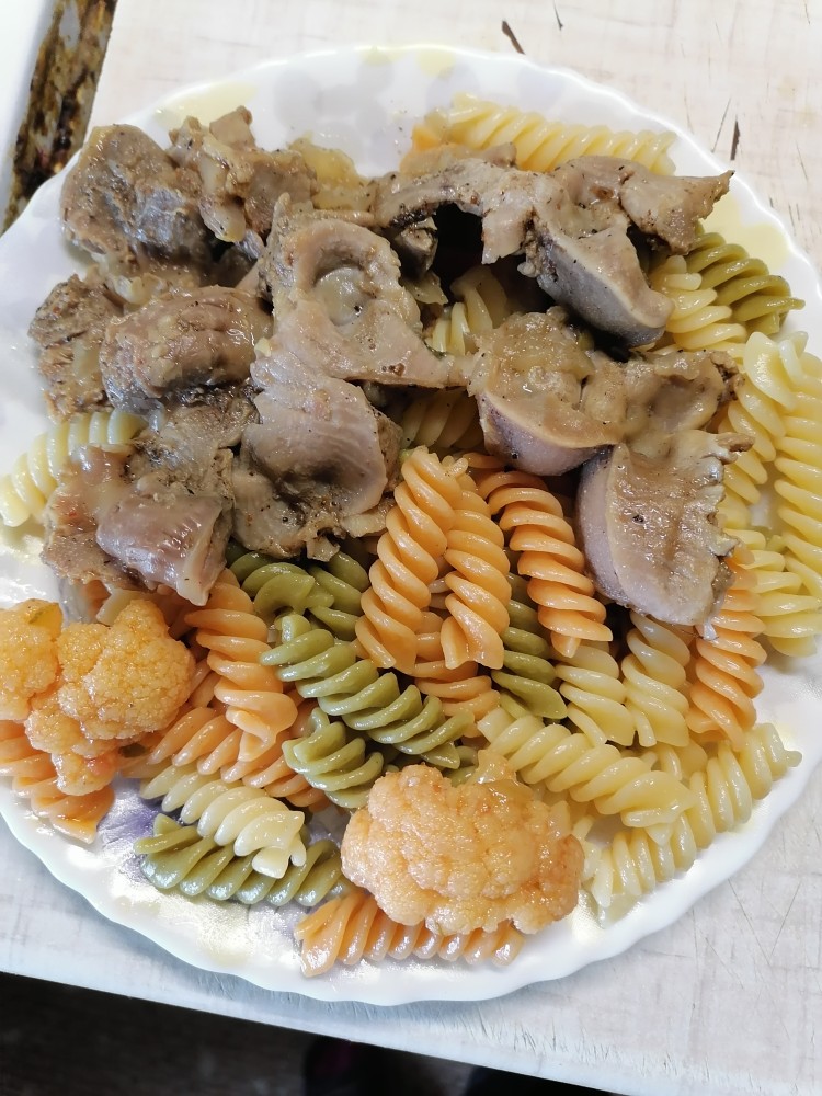 Желудочки тушёные в луковом соусе