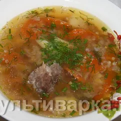 Мясной суп с гречкой