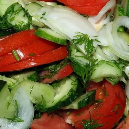 Рецепт салата из огурцов и помидоров без стерилизации