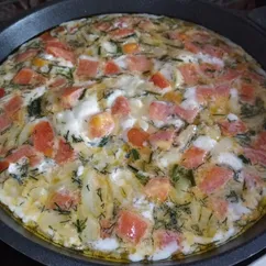 Омлет с овощами и сыром