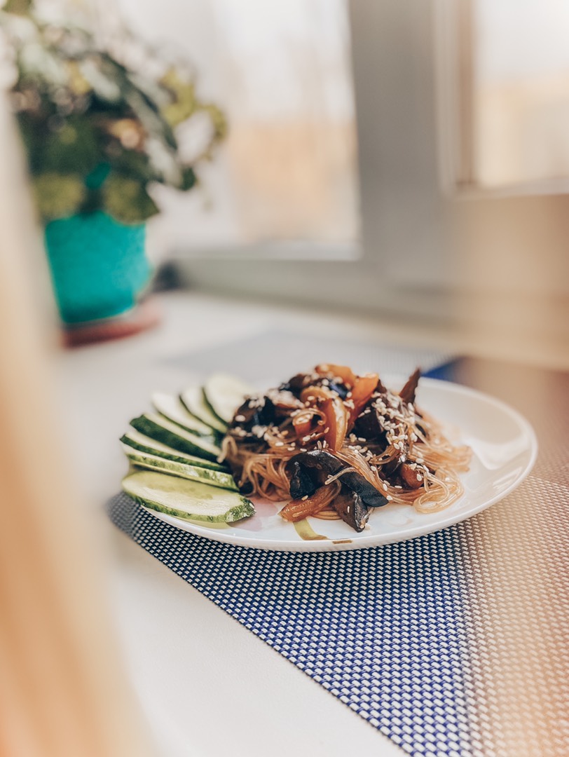 Фунчоза с овощами (без мяса)