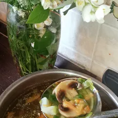 Щи с шампиньонами