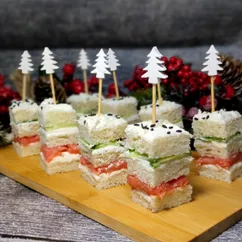 Канапе с красной рыбой. Канапе на новый год