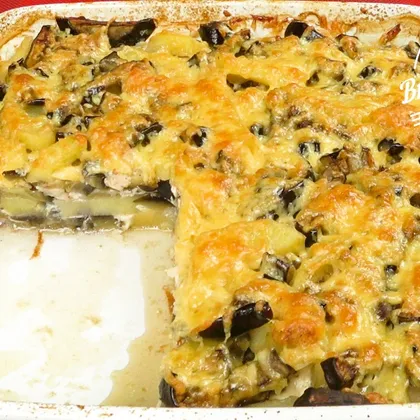 Запеканка из баклажанов, курицы и картофеля | Eggplant, chicken and potato casserole