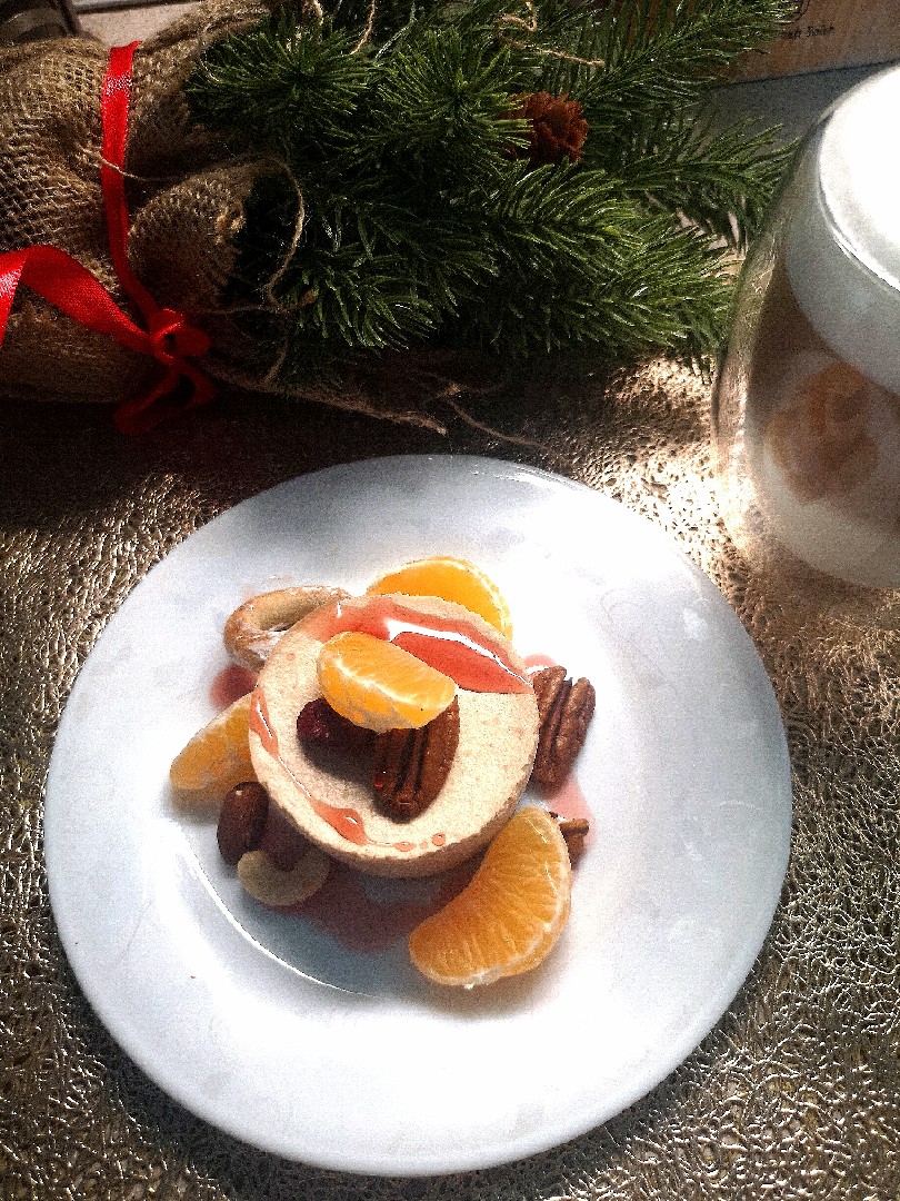 Банановое желе с орехами