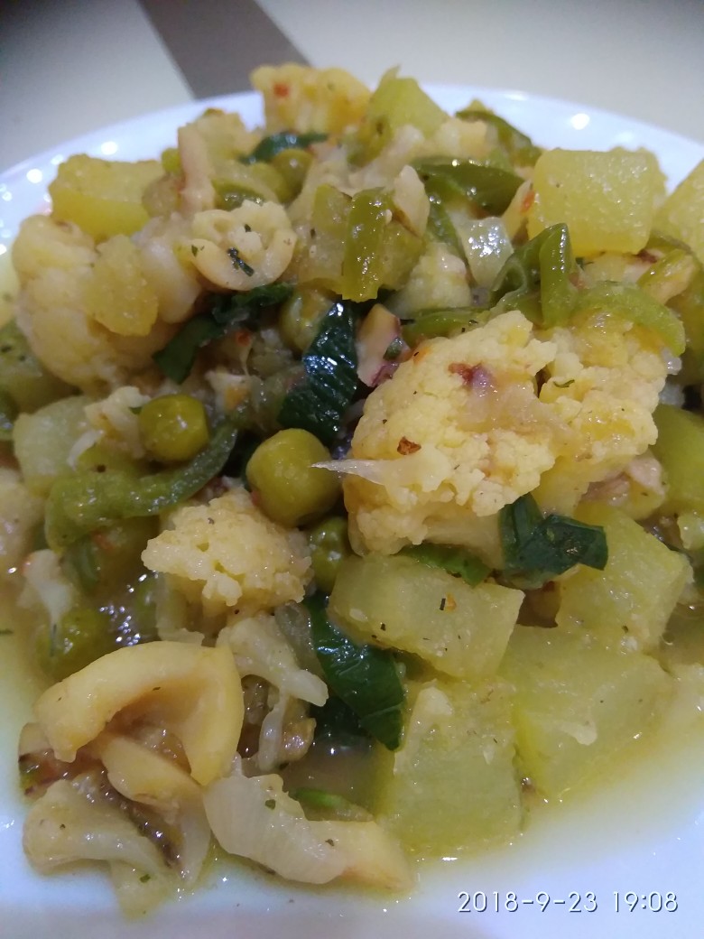 Овощи с кальмарами ПП