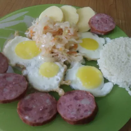 Завтрак для ребенка (необычная яичница из 1 яйца)