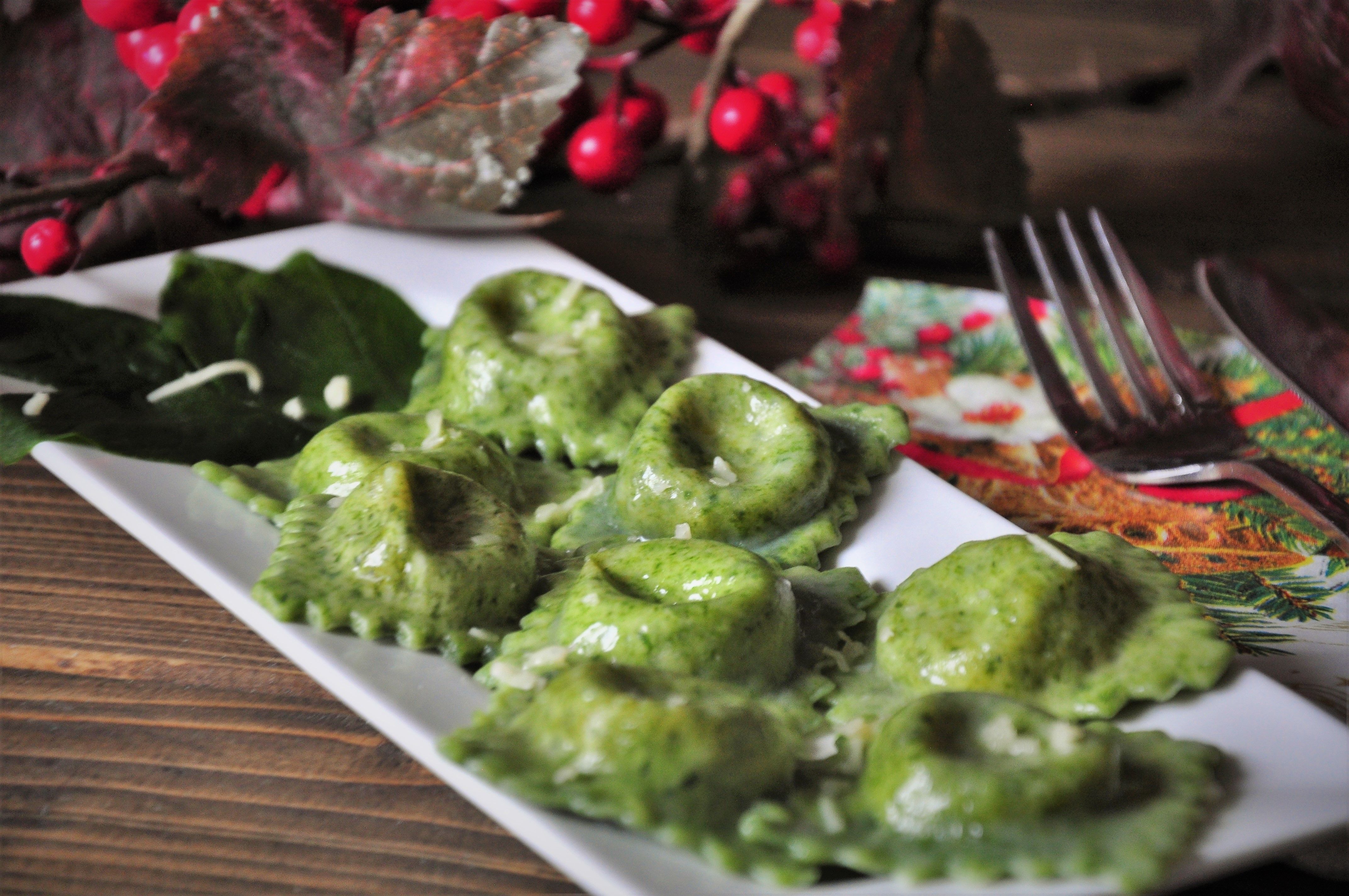 Шпинатные равиоли с рикоттой