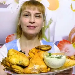 Запеченная курица в духовке мой фирменный рецепт с соусом тартар