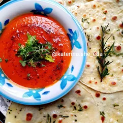 Постный томатный суп и фокачча с розмарином и чесноком🍅🍅🍅