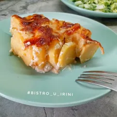 Запечённый картофель в сметанно-сливочном соусе