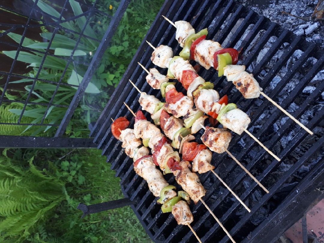 Куриные шашлычки с овощами