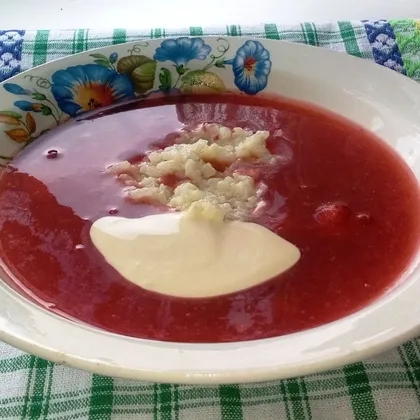Холодный клубничный суп-кисель