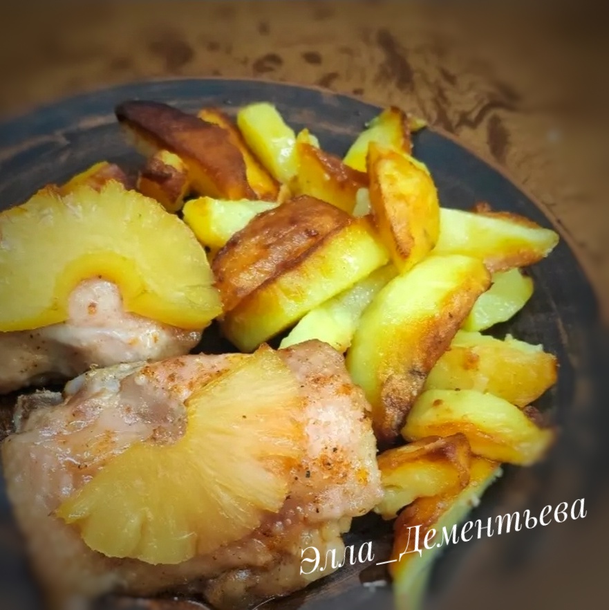 Курица с ананасами в духовке - рецепт автора Svetlana