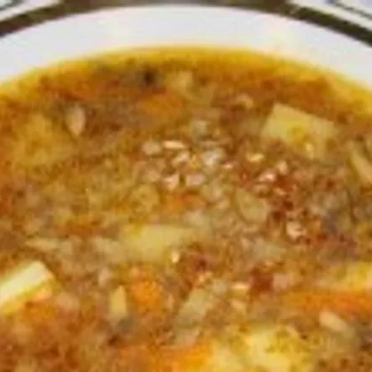 Суп гречневый постный с шампиньонами