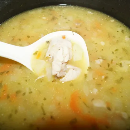 Суп с чечевицей, на курином бульоне