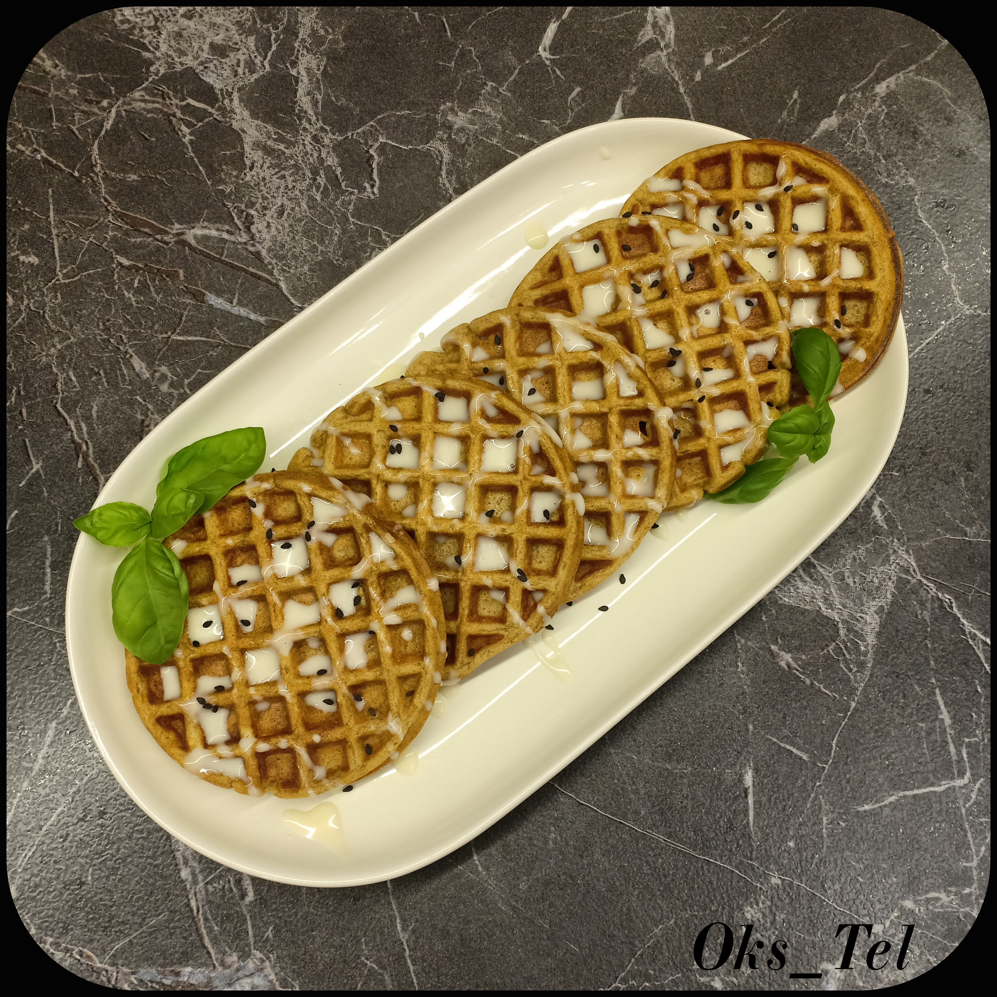 Вафли венские на кефире с яблоком и цельнозерновой мукой