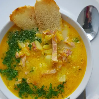 Сырно-сливочный суп с копченной курицей😋