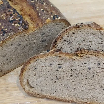 Пшенично - ржаной Хлеб на густой закваске
