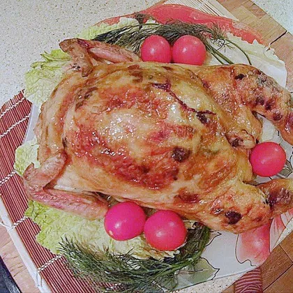 Курица фаршированная без костей на праздничный стол