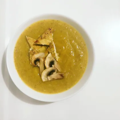 Тыквенный суп-пюре с жаренным тофу