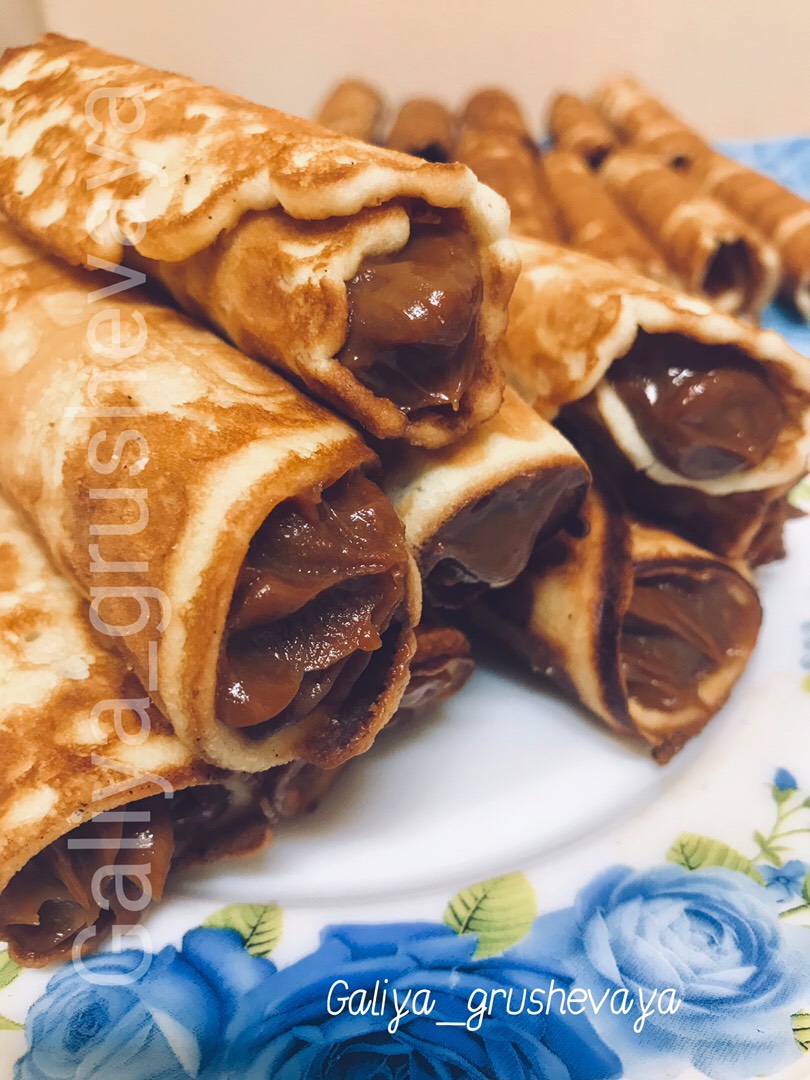 Вафельные трубочки со сгущёнкой