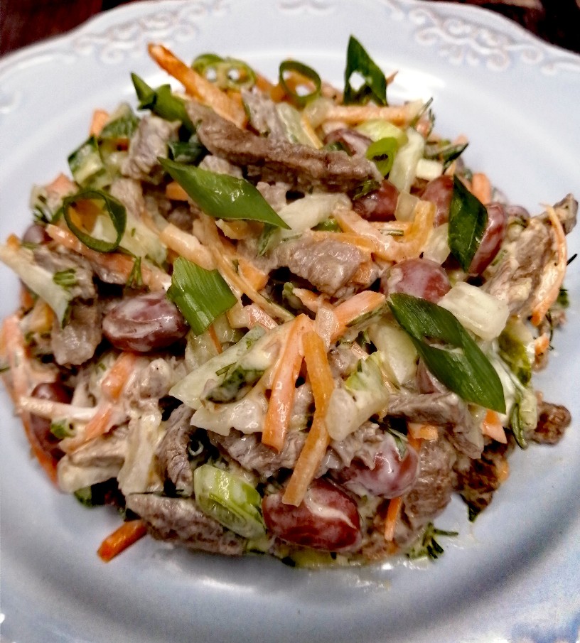 Салат с вареной говядиной и морковью по-корейски – пошаговый рецепт приготовления с фото