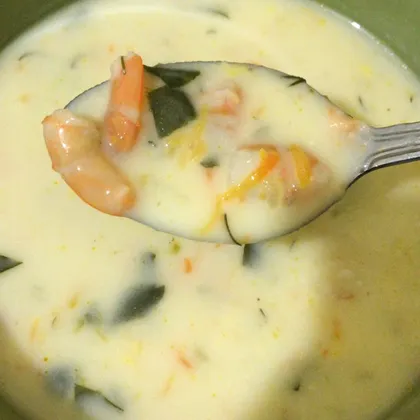 Сырный суп с креветками