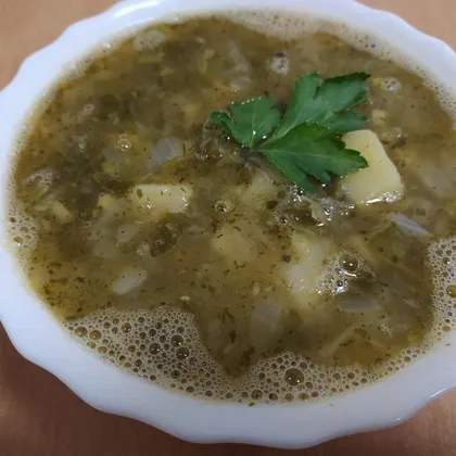 Гороховый суп со щавелем (веганский)