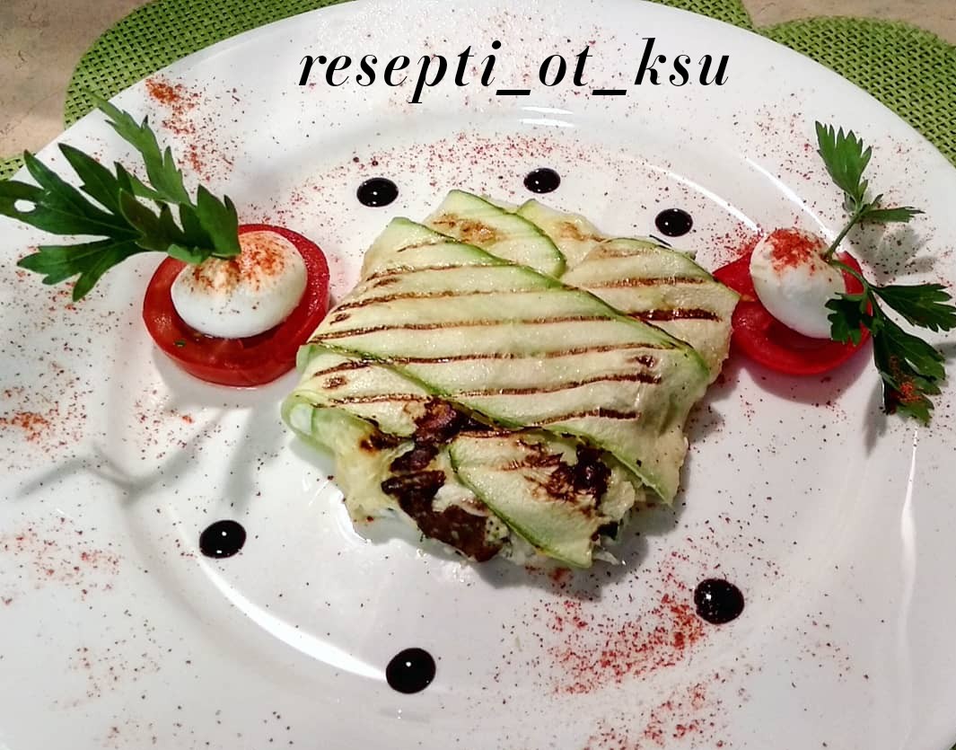 Конвертики из кабачков с творожным сыром #
