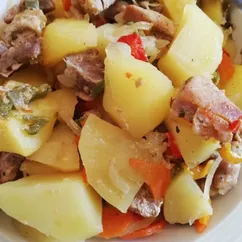 Духмяная картошка с мясом, в рукаве