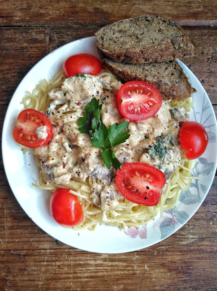 ПП - Паста курица с шампиньоны в сливочном соусе 🍝