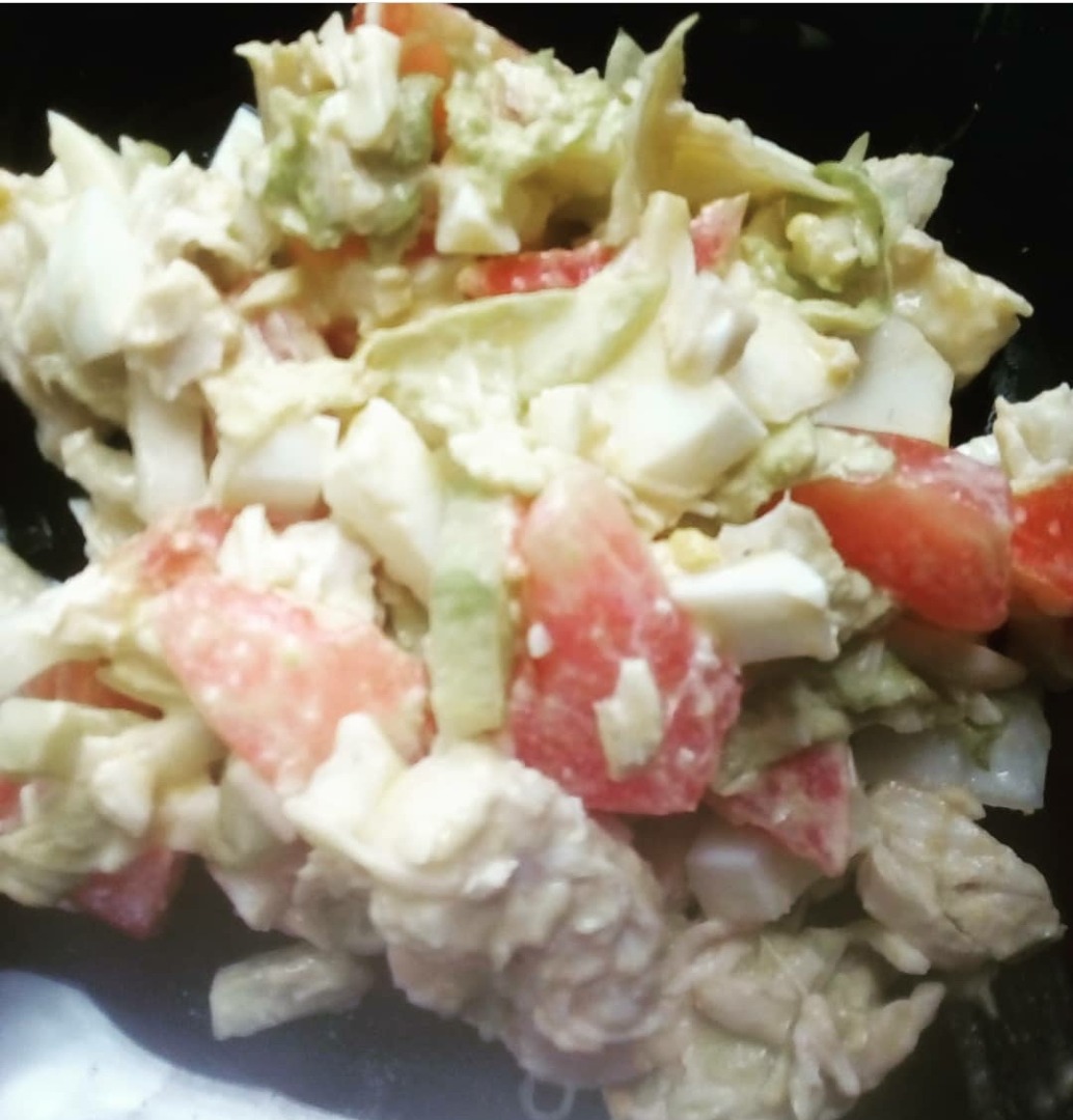 Фитнес рецепт. Куриный салат с овощами | Fitness recipe. Chicken salad with vegetables