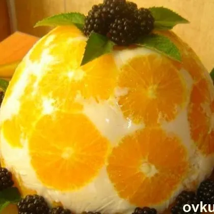 Желейный торт 'Апельсины в йогурте'