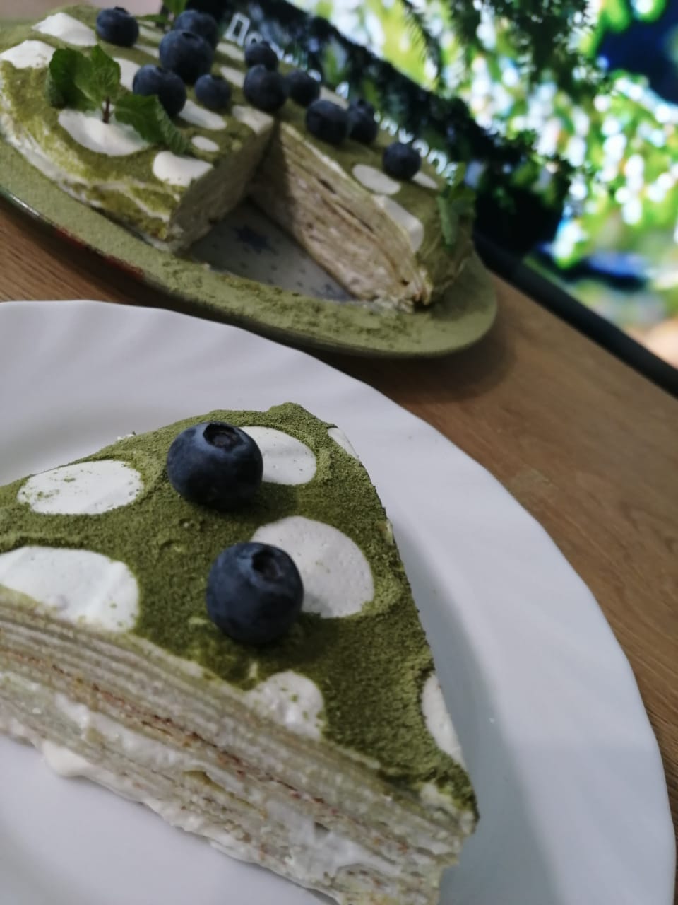 Торт с чаем матча