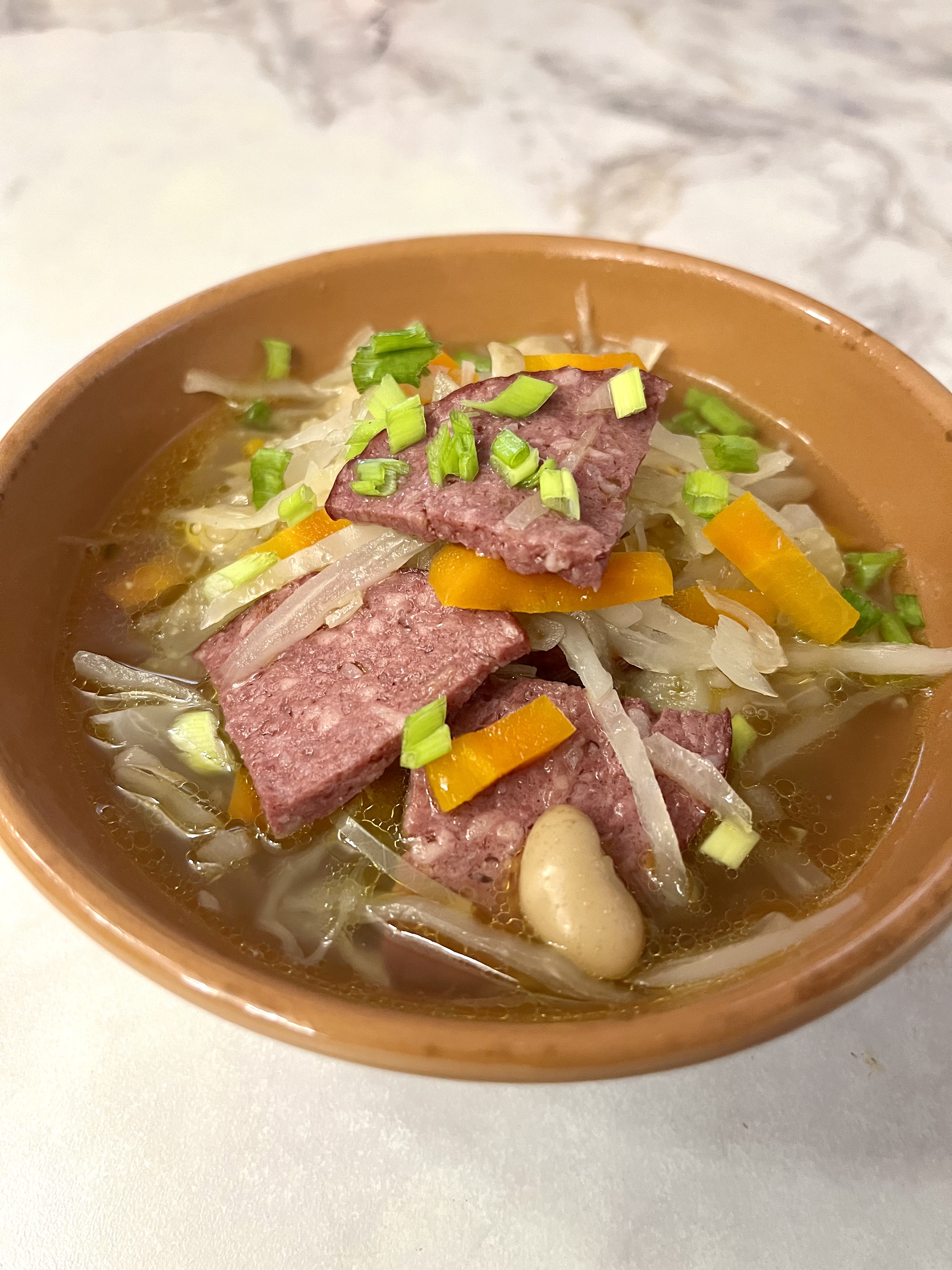 Польский фасолевый суп с колбасой 