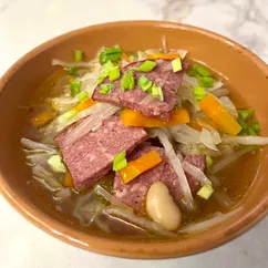 Польский фасолевый суп с колбасой 