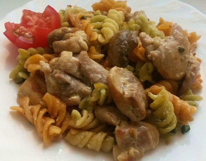 Курица с грибами в сливках