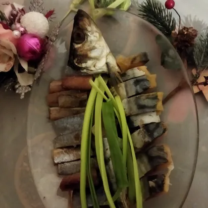 Ассорти солёно-копчёное рыбное. Рождественский стол